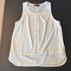 Trouve Ivory Mixed-Fabric Sleeveless Tank